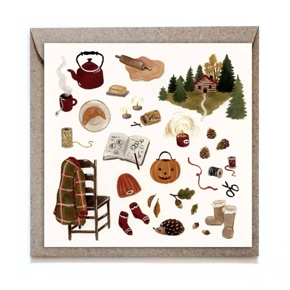 Ginger Fairy Autumn day kaart 120x120 met envelop