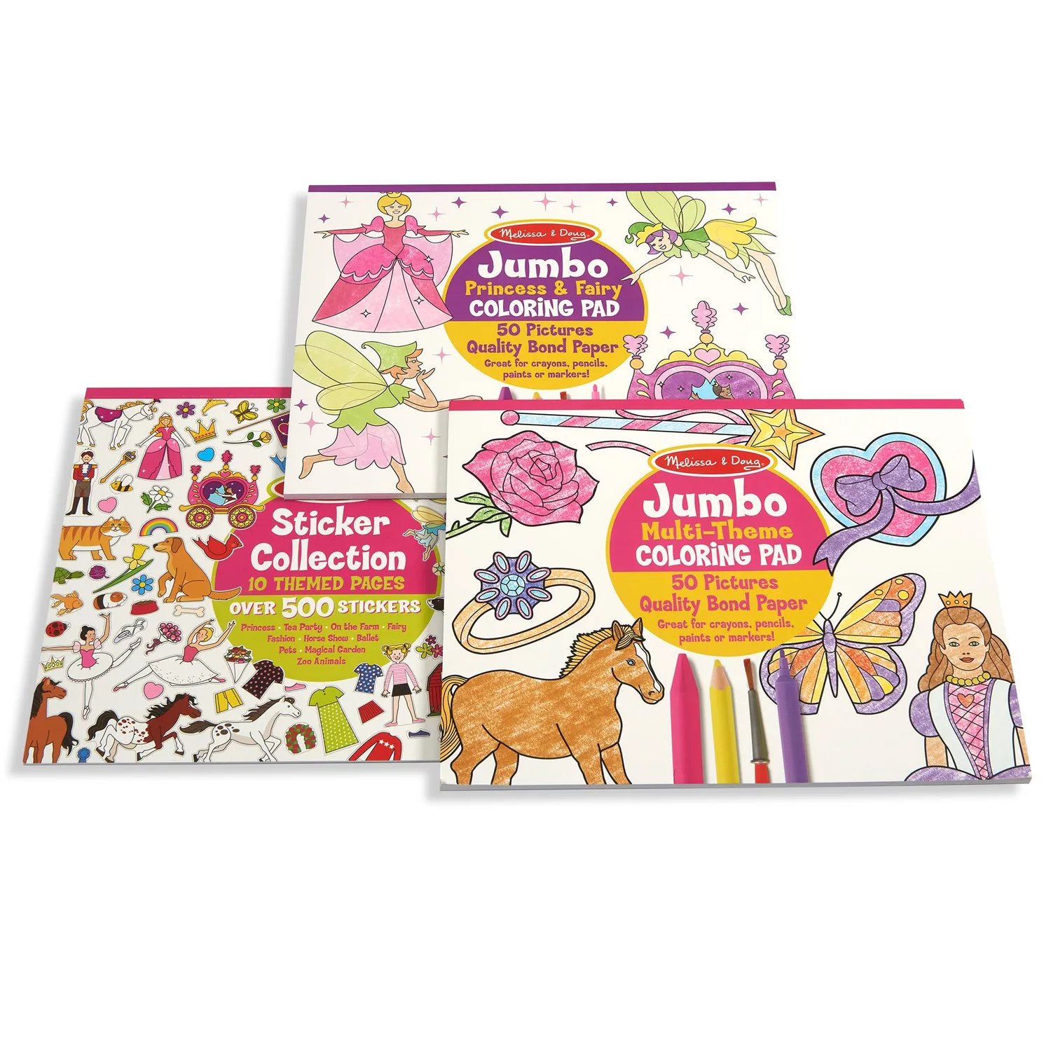 Melissa & Doug Princess Fairy kleur- en stickerblokken
