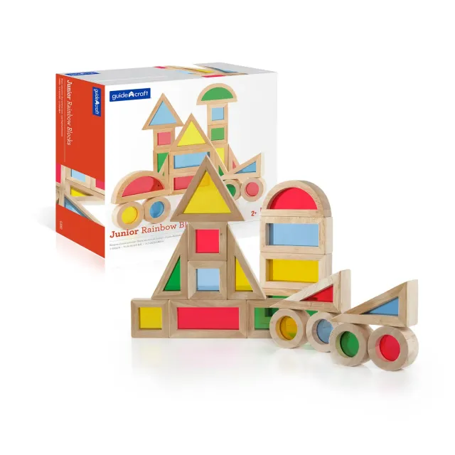Guidecraft Jr Rainbow Blocks houten blokken kleuren