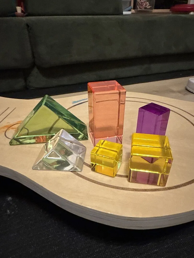 Guidecraft Acrylic Rainbow Unit Blocks Foundation Set bouwblokken 16-delig