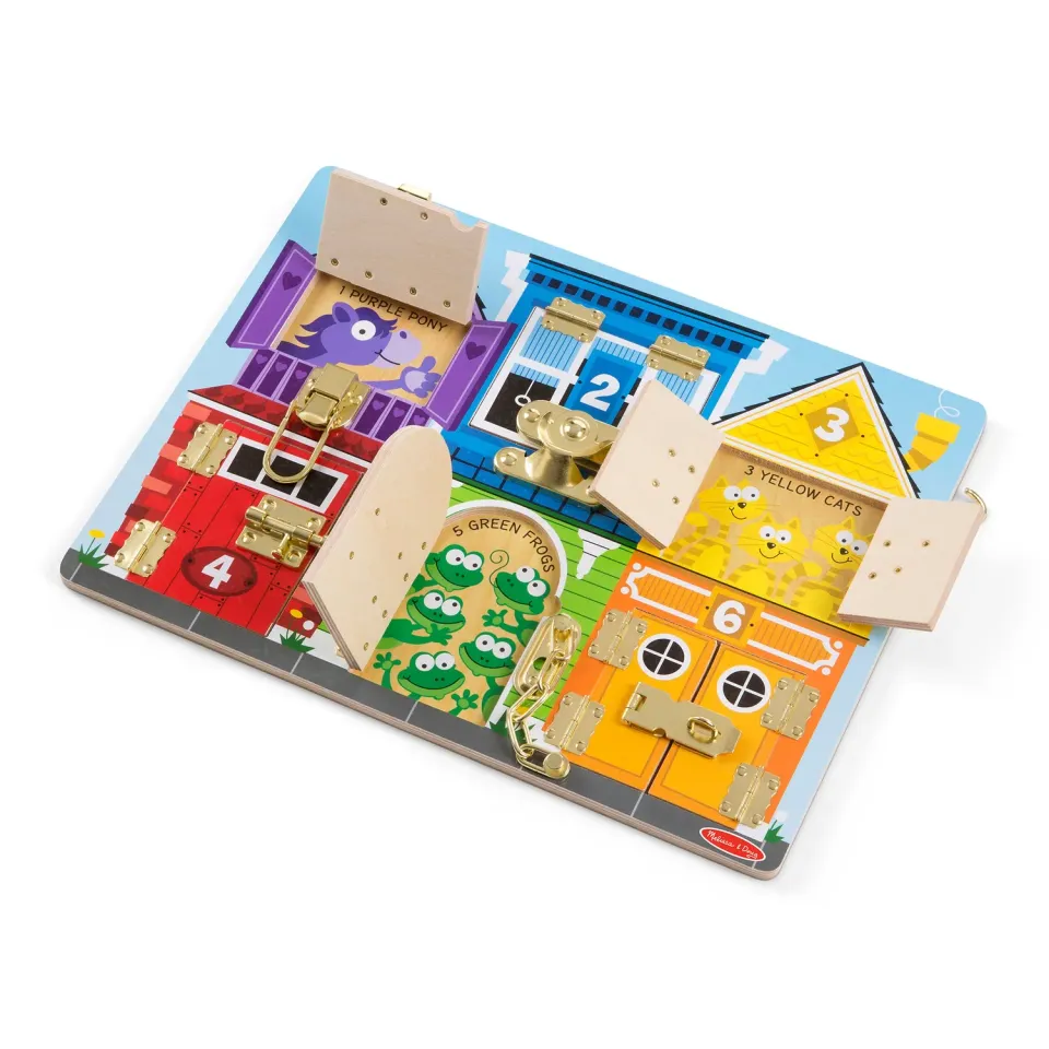 Melissa & Doug Latches Board houten slotjesbord dieren 3+ jaar