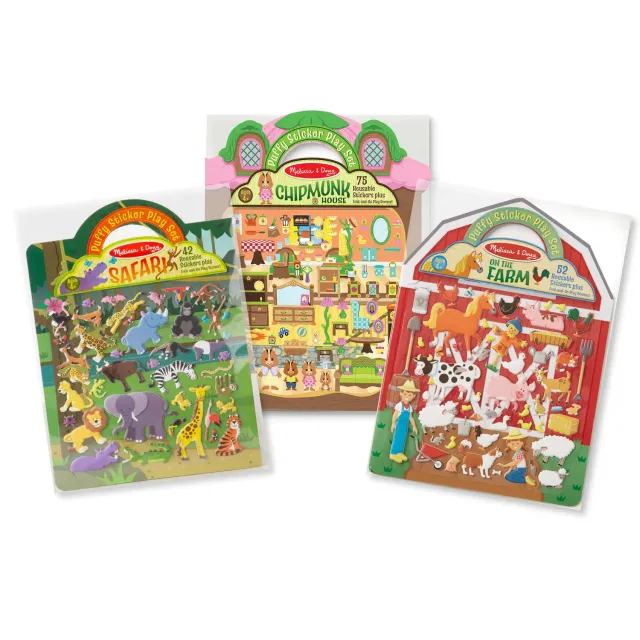 Melissa & Doug Puffy Sticker Play Set stickers 3-pack herbruikbaar