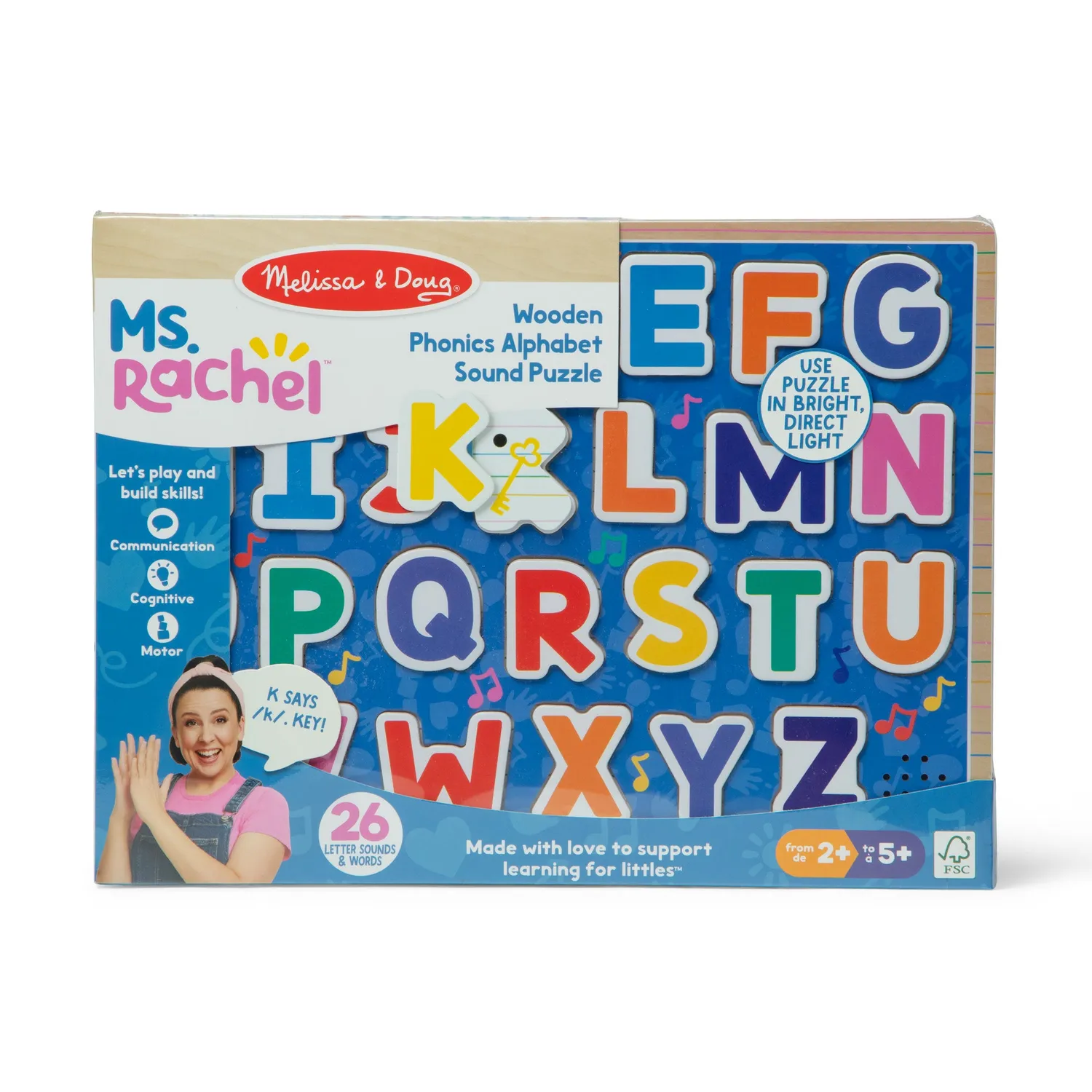 Melissa & Doug Ms Rachel letterpuzzel hout geluid 26-delig