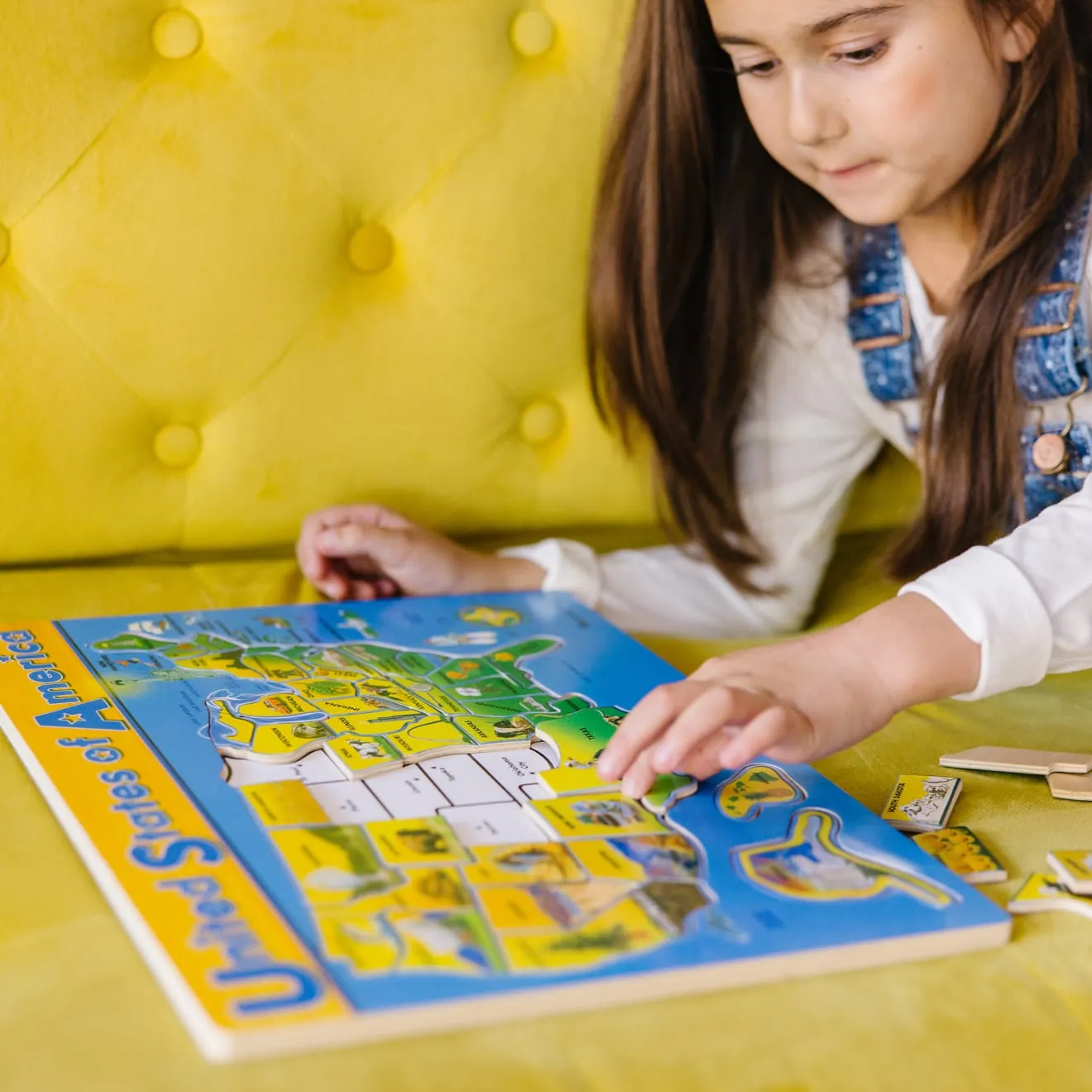 Melissa & Doug USA Kaart houten puzzel 45 stukjes