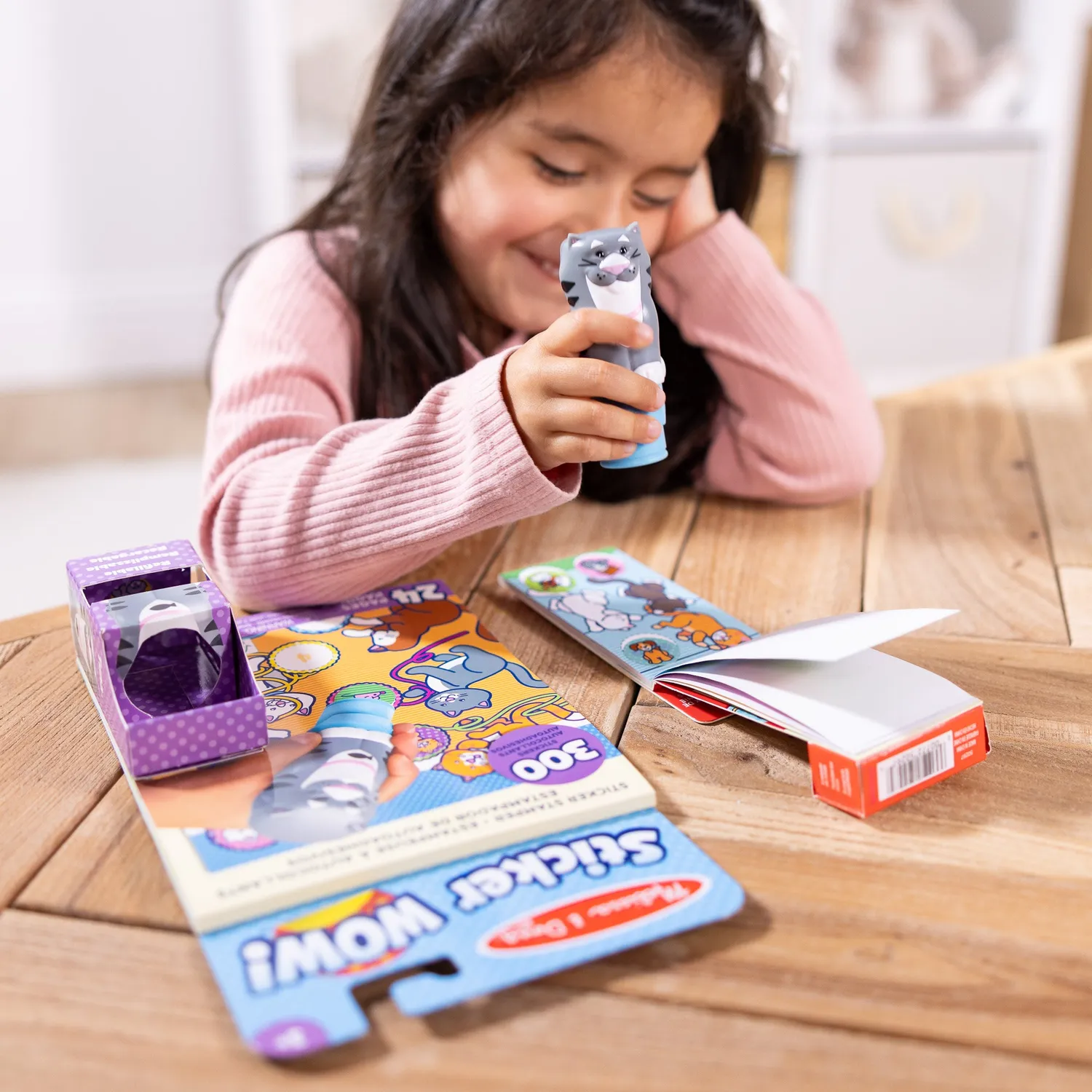 Melissa & Doug Sticker WOW Kat bundel met stamper 500 stuks