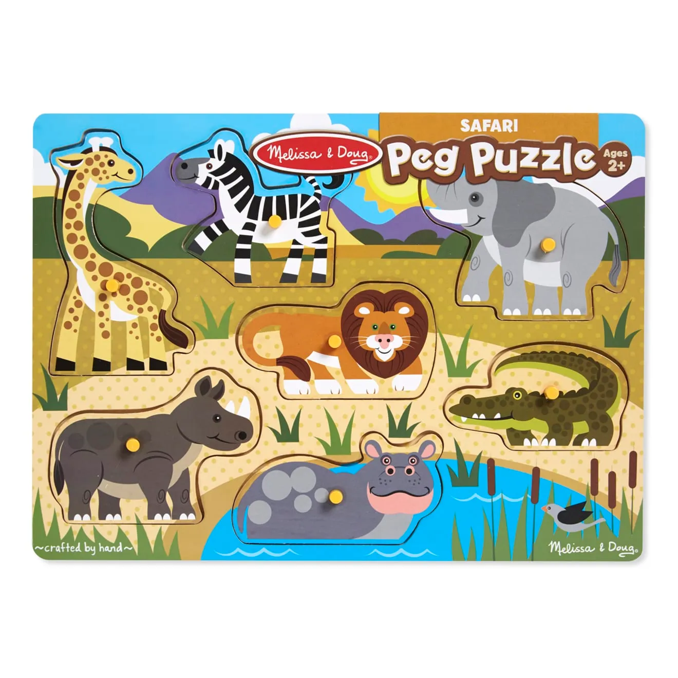 Melissa & Doug Safari noppenpuzzel hout 7 stukjes