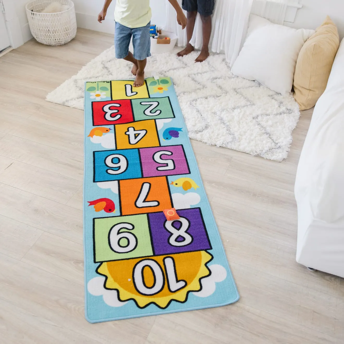Melissa & Doug Hop & Count hinkelmat met pittenzakjes antislip