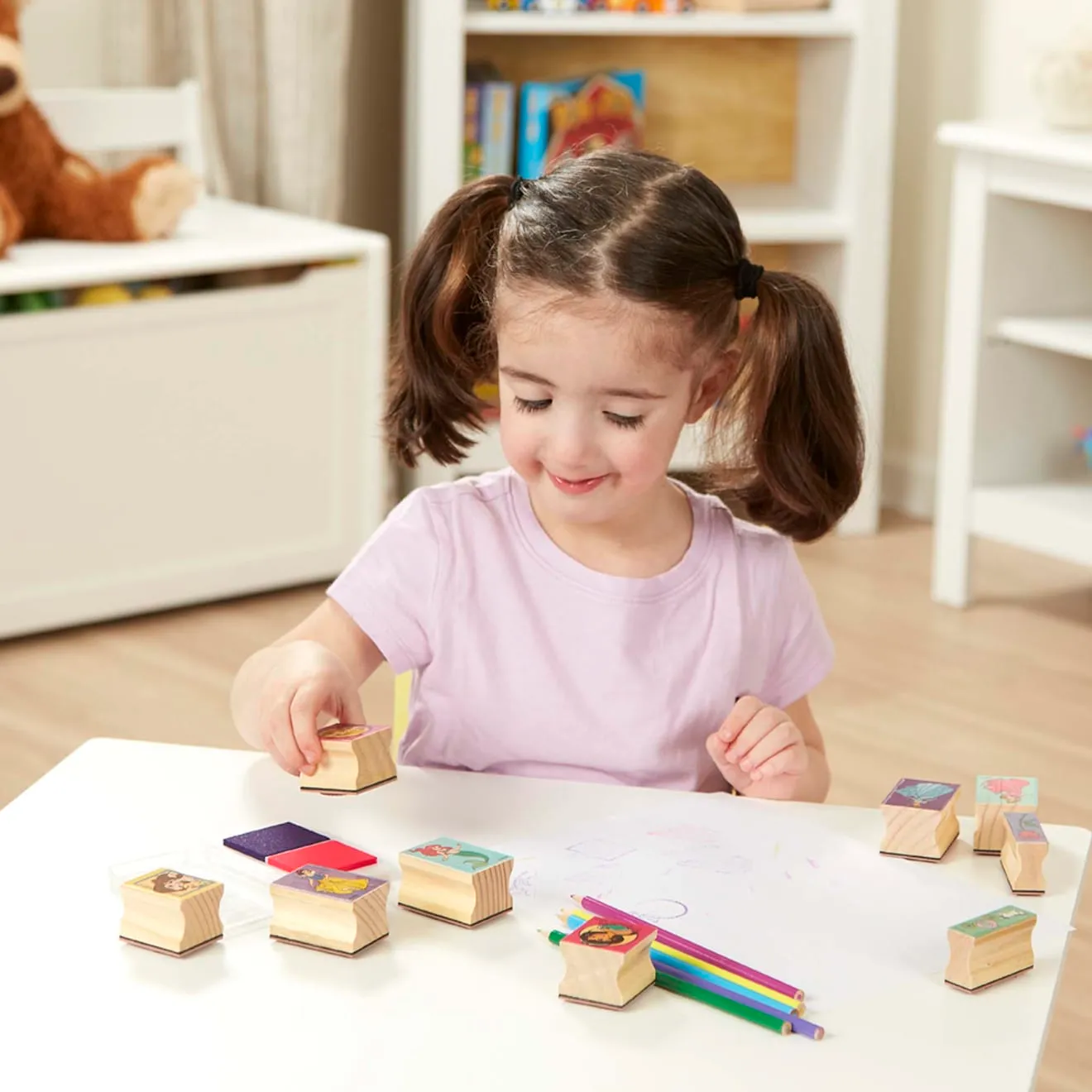 Melissa & Doug Disney Princess Stempelset hout 9 stempels