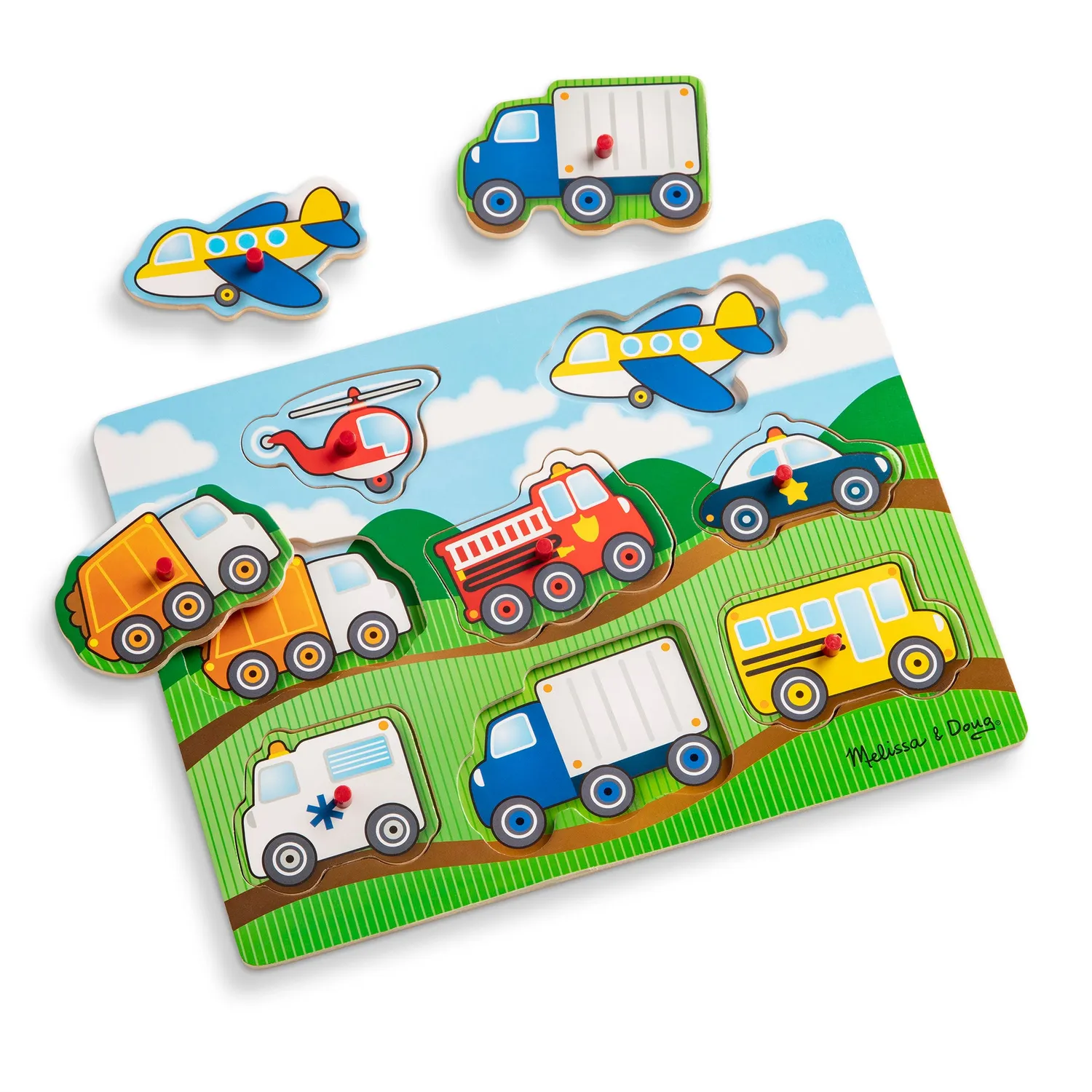 Melissa & Doug Houten Noppenpuzzel 4-pack Peuter