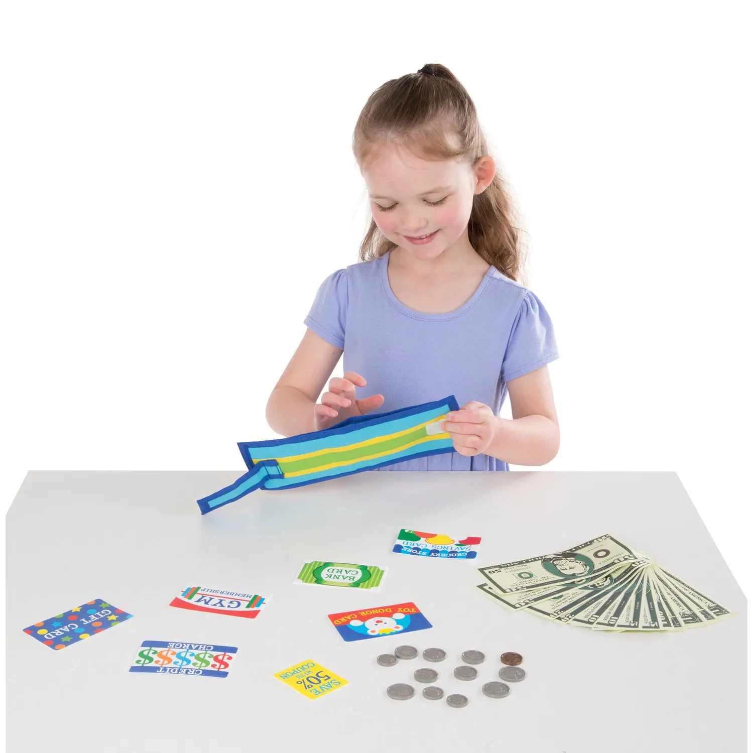 Melissa & Doug Pretend-to-Spend speelportemonnee 45-delig