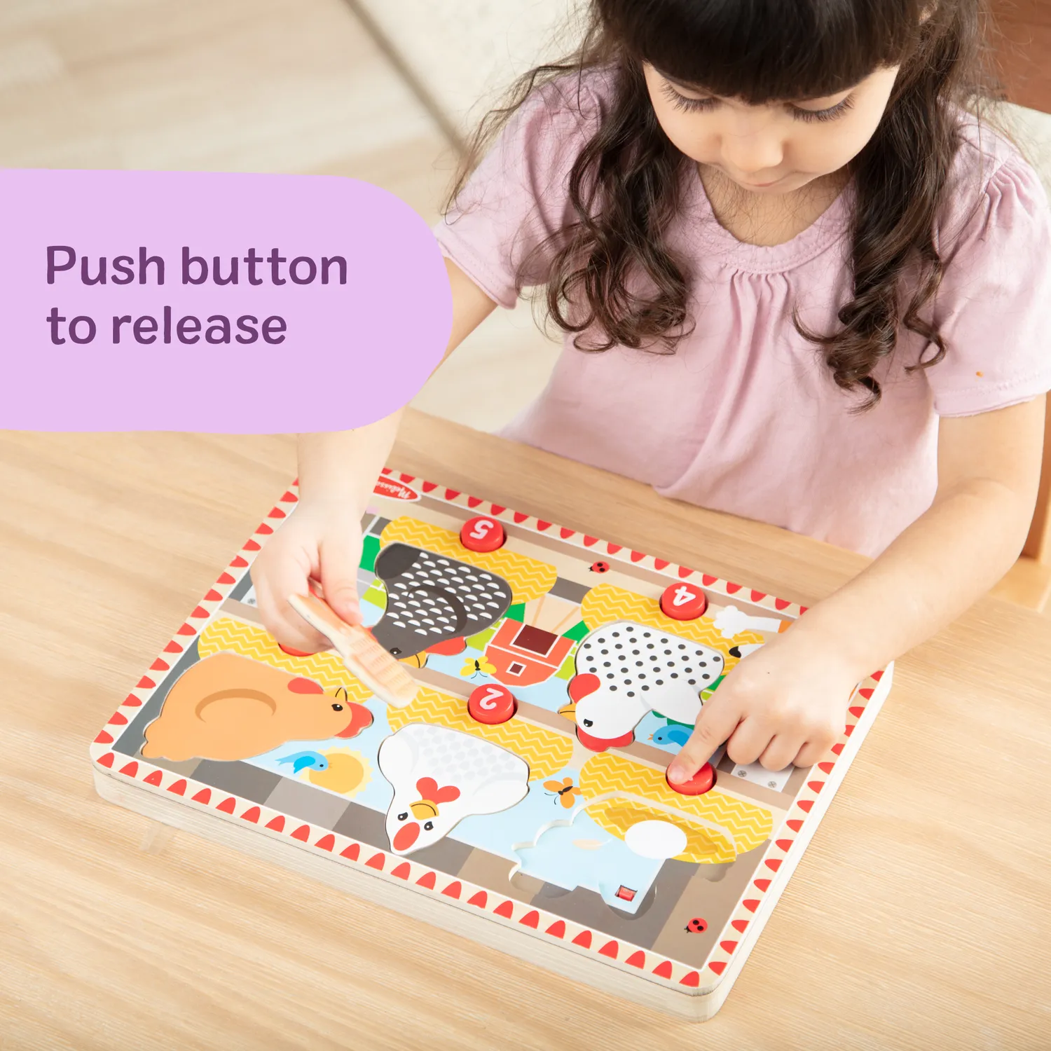 Melissa & Doug Happy Hens puzzel drukknop 2-3 jaar tellen
