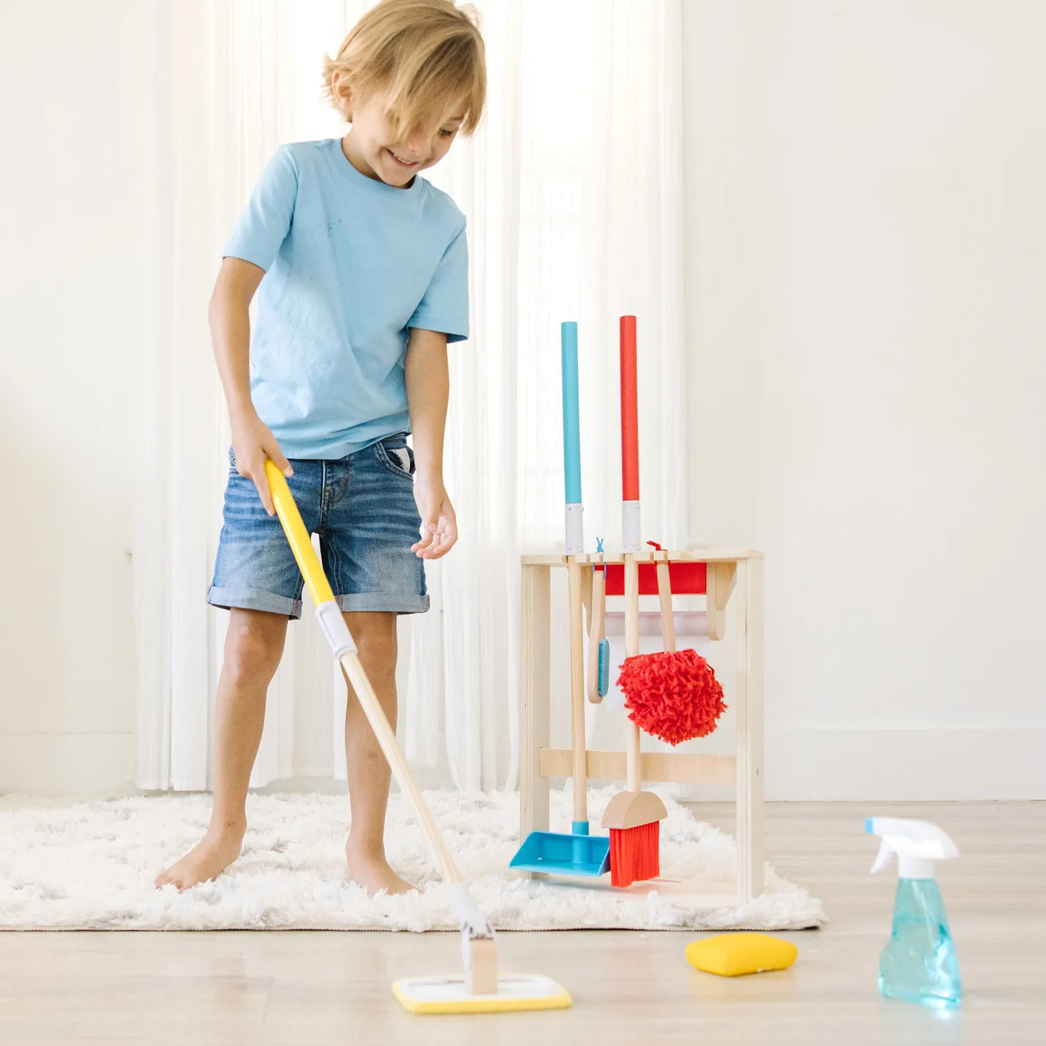Melissa & Doug Deluxe Sparkle Shine schoonmaakset 10-delig hout