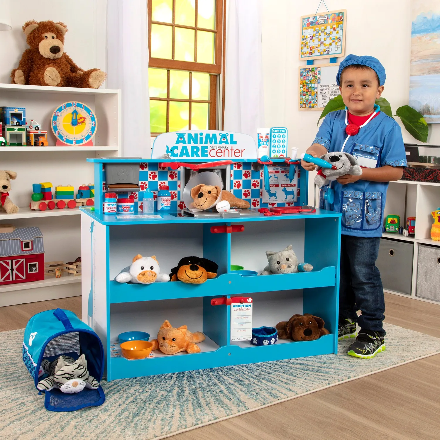 Melissa & Doug Animal Care speelcentrum dierenarts hout