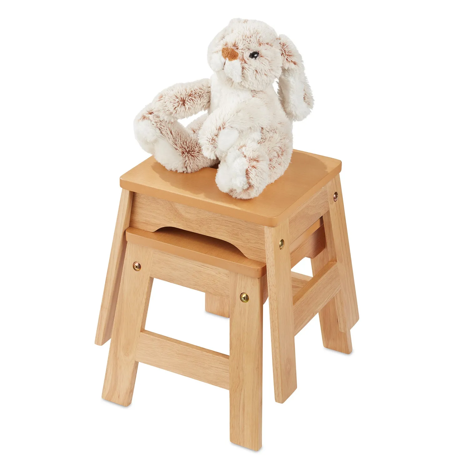 Melissa & Doug Wooden Stools kinderkrukjes set van 2 stapelbaar