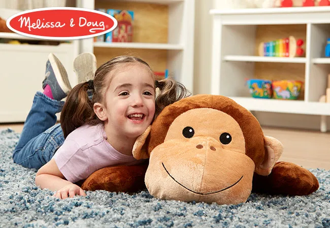 Melissa & Doug Cuddle Monkey Jumbo knuffel bruin 70 cm