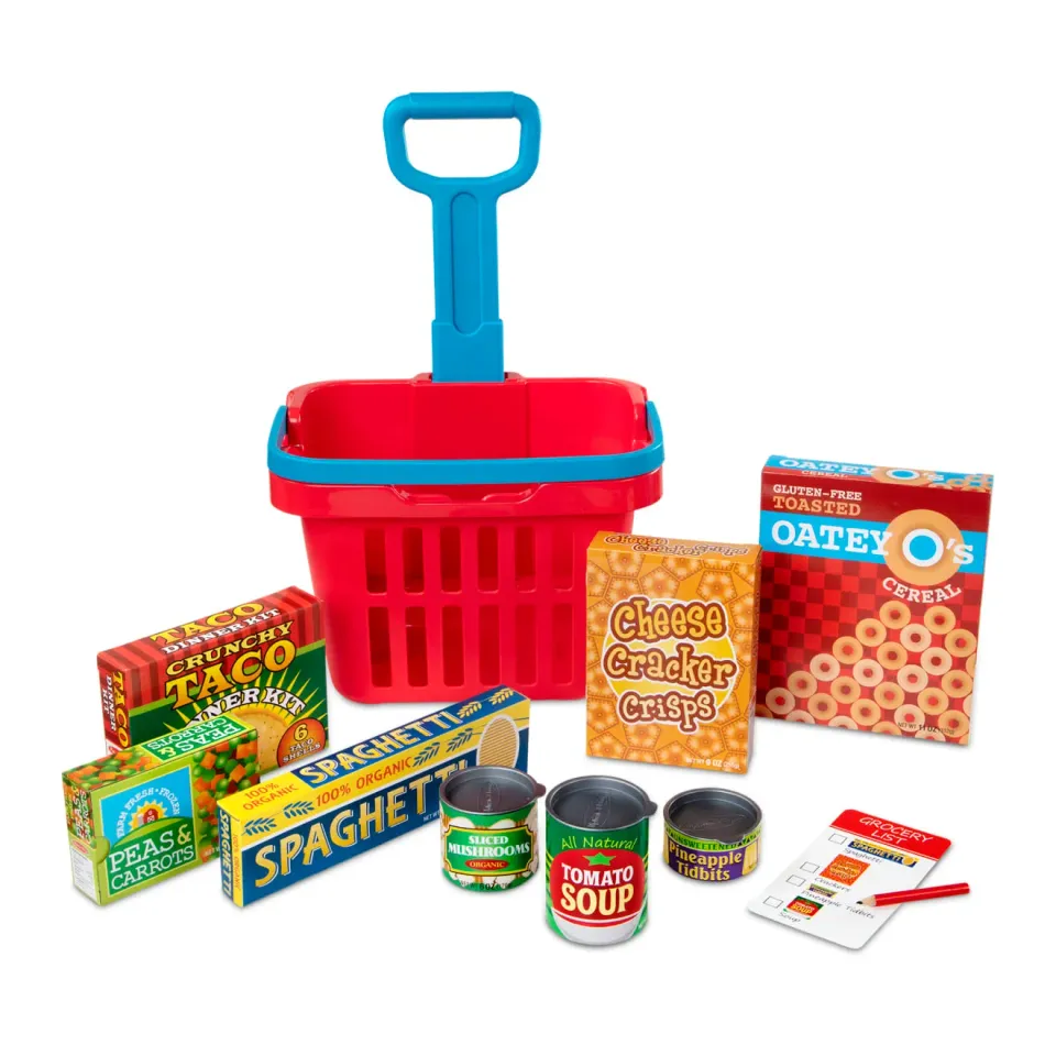 Melissa & Doug boodschappenmand speelset met rolwielen