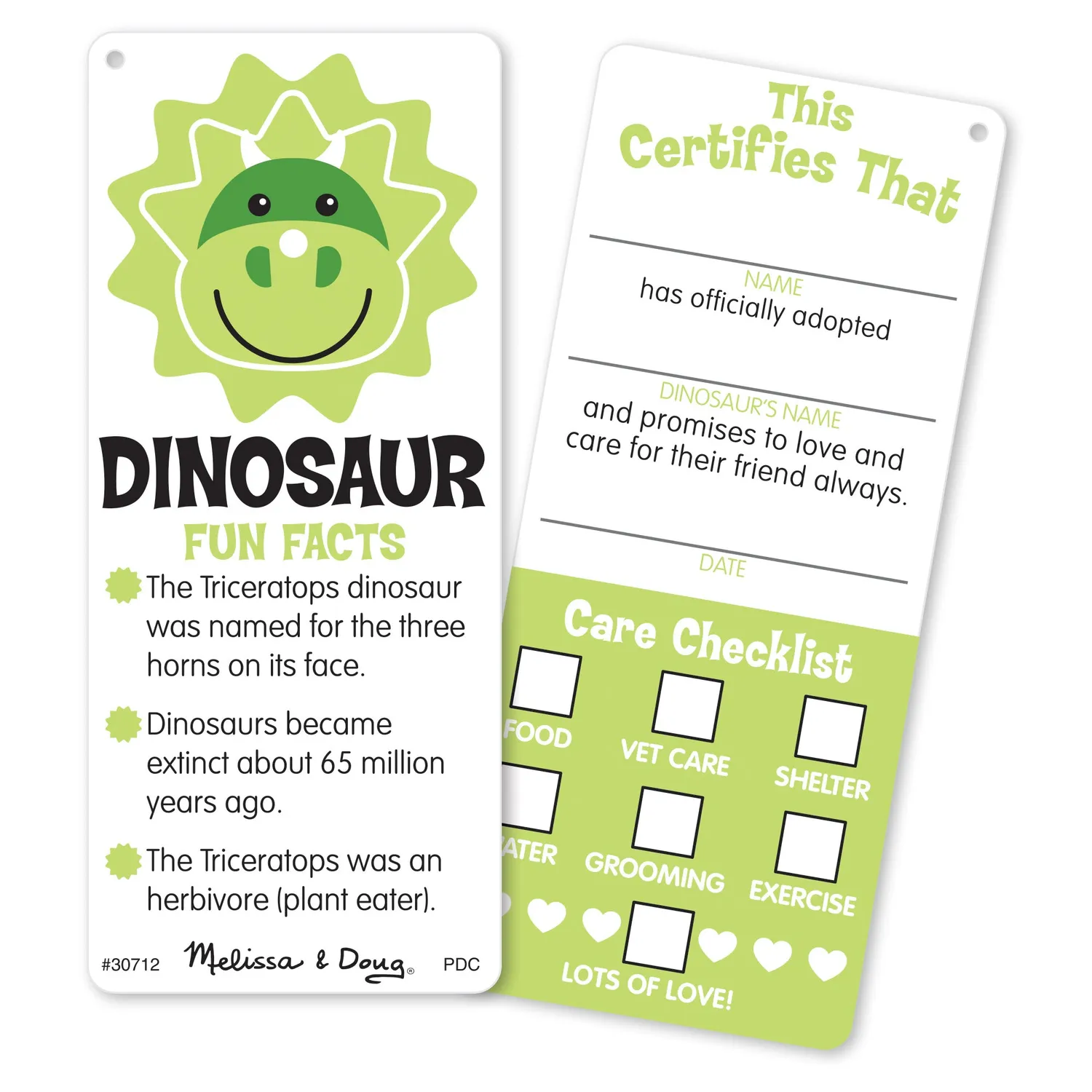 Melissa & Doug Cuddle Dinosaur knuffel jumbo groen dino