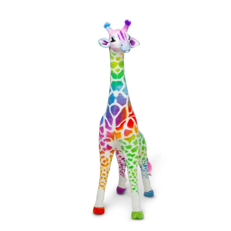 Melissa & Doug Rainbow Giraffe knuffel 120 cm regenboog