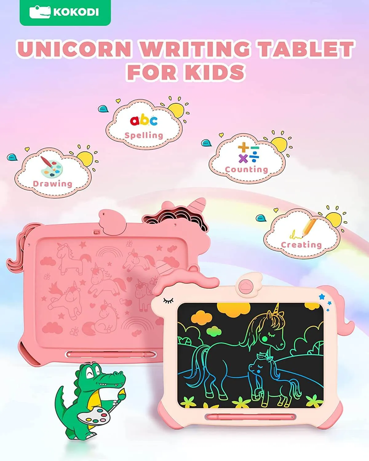 KOKODI LCD Writing Tablet tekentablet 8.5 inch paars