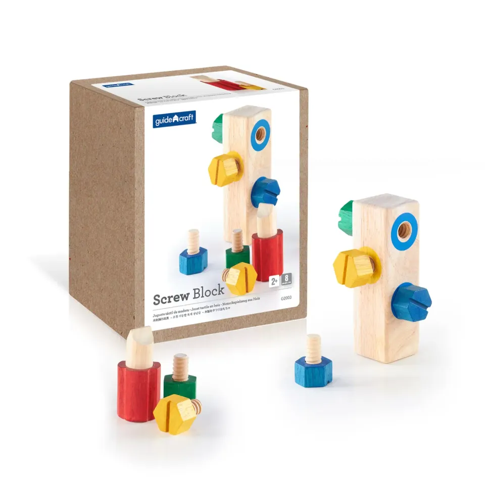 Guidecraft Screw Block houten schroefspel 10 cm