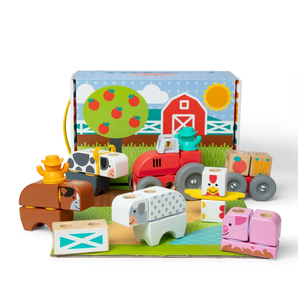 Melissa & Doug Blockables Farm bouwset blokken