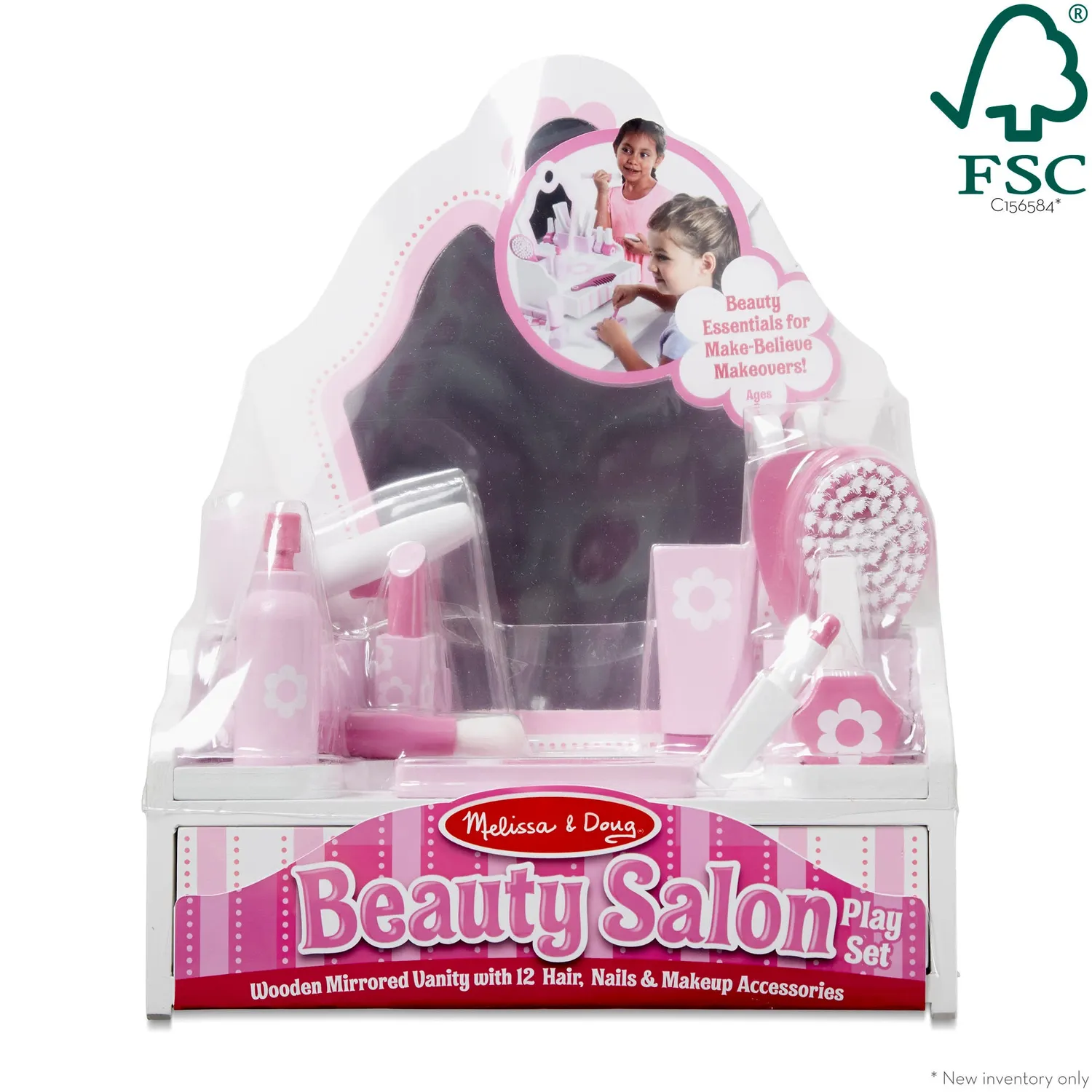 Melissa & Doug Beauty Salon houten kapsalon speelset 18-delig