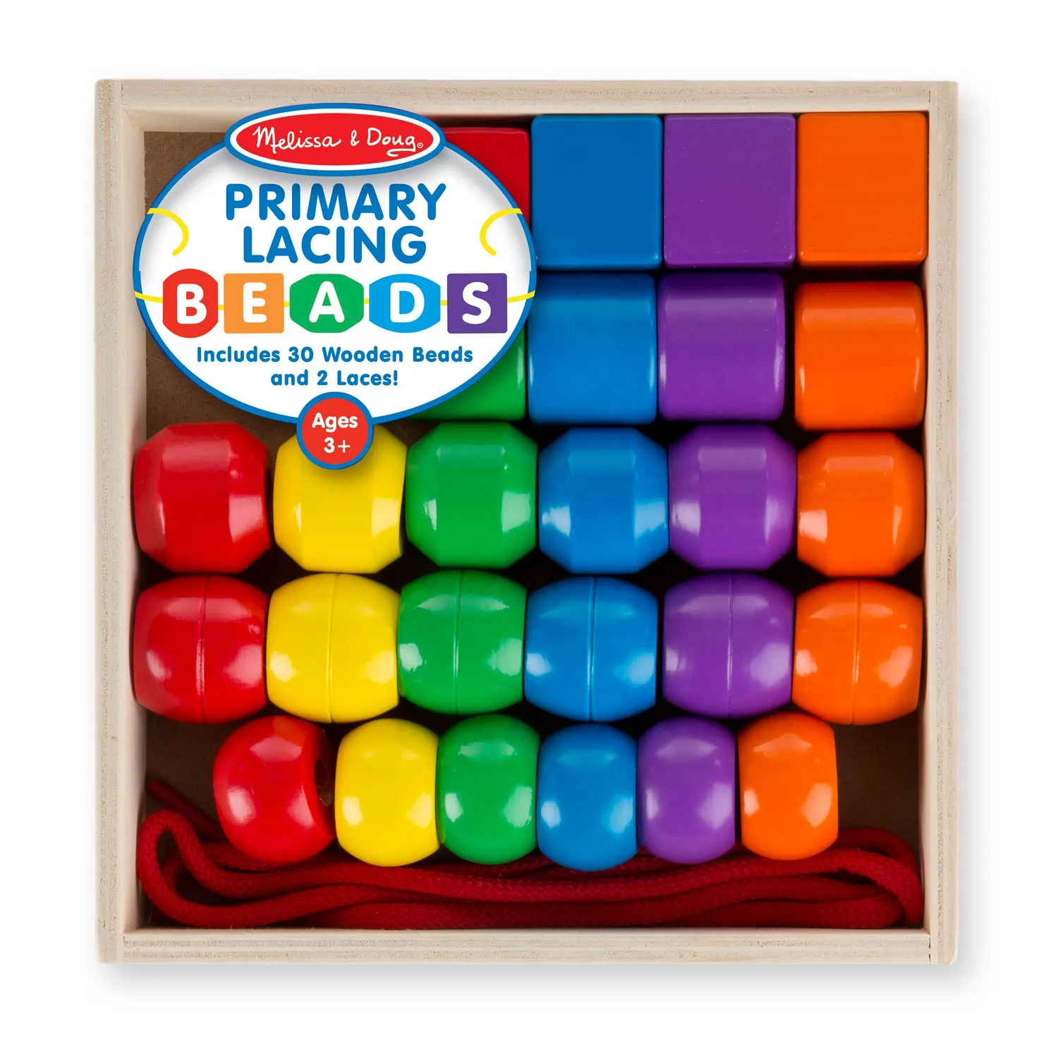 Melissa & Doug Primary Lacing Beads rijgspel 30 kralen