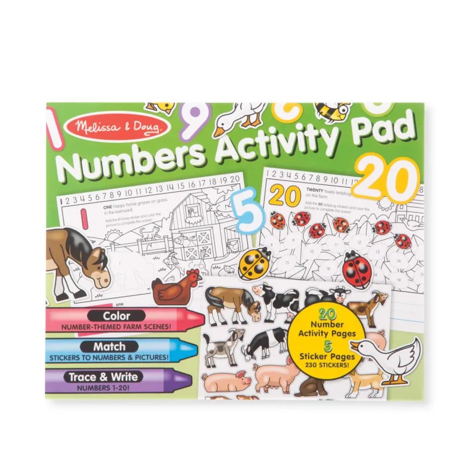Melissa & Doug Numbers activiteitenblok cijfers stickers