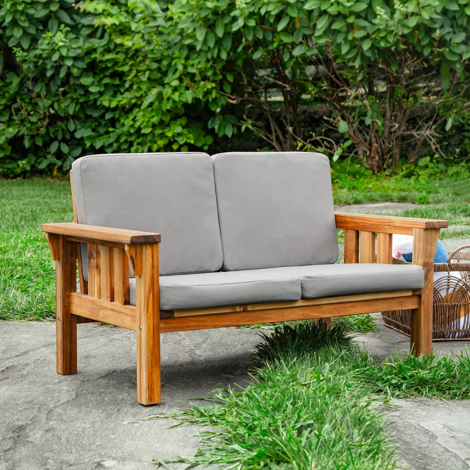 Martha Stewart Kids Outdoor Couch kinderbank acaciahout grijs