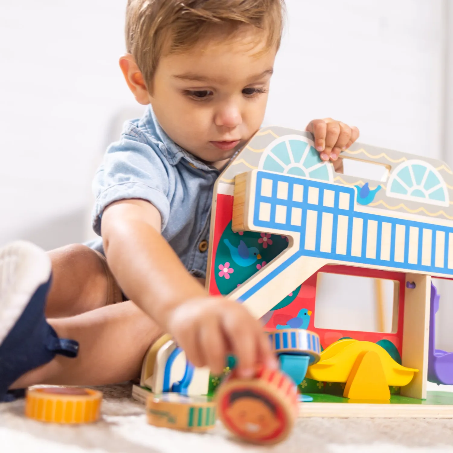 Melissa & Doug GO Tots Schoolyard Tumble houten speelset 4 figuren