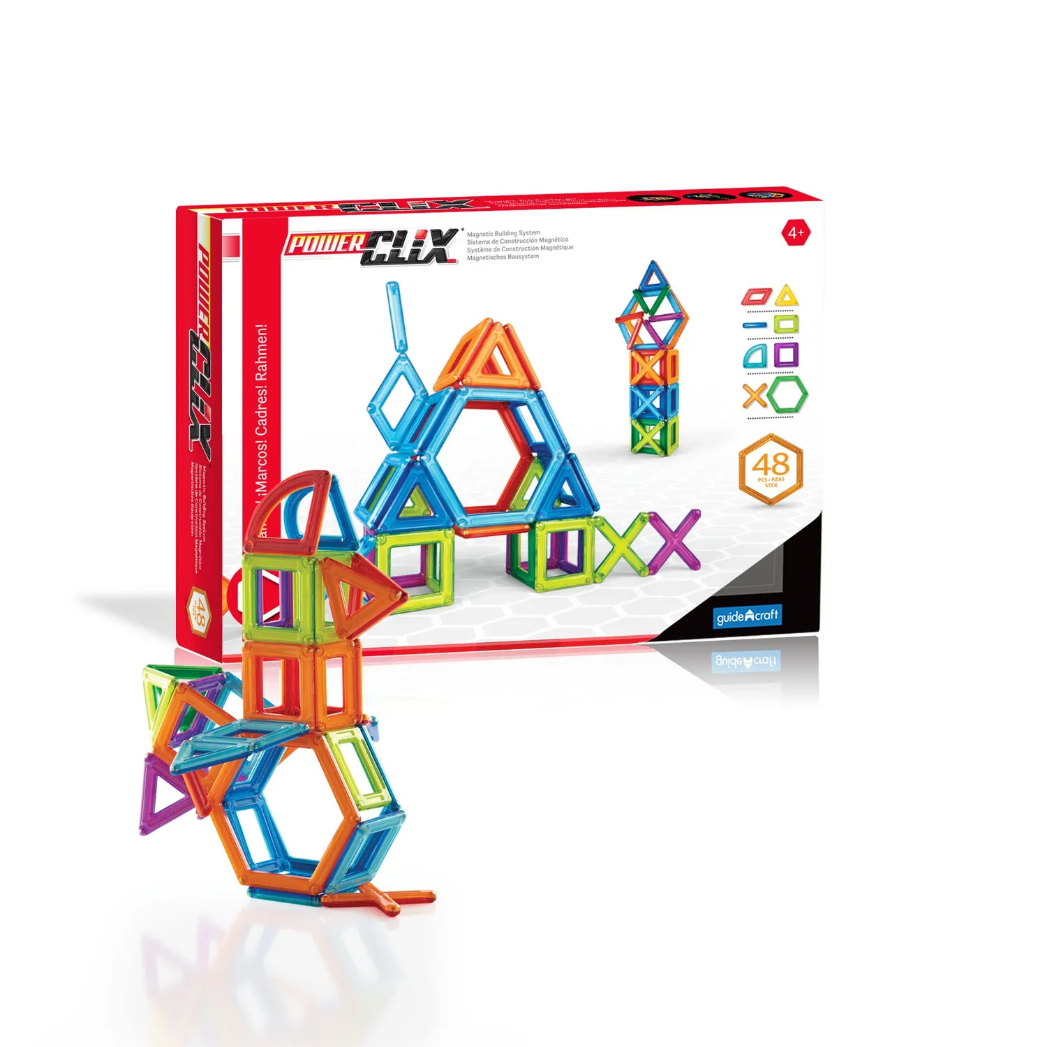 Guidecraft PowerClix Frames magnetische bouwset 26 stuks kleur