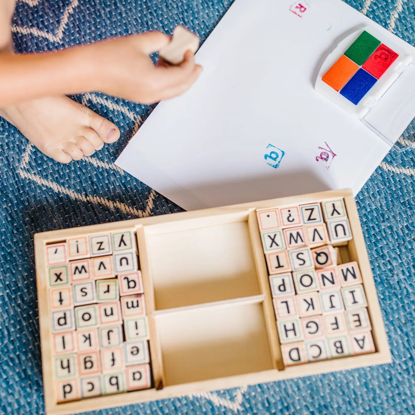 Melissa & Doug Alphabet stempelset 56-delig houten letters