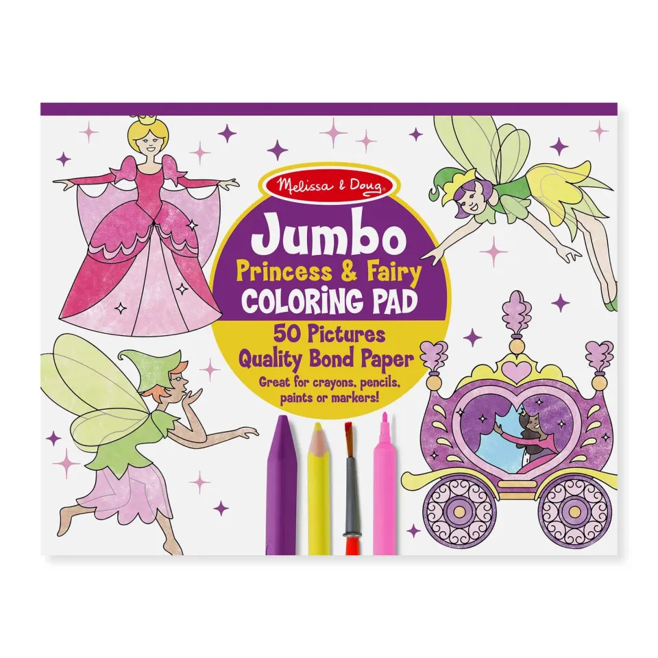 Melissa & Doug Jumbo Coloring Pad kleurboek Princess Fairy