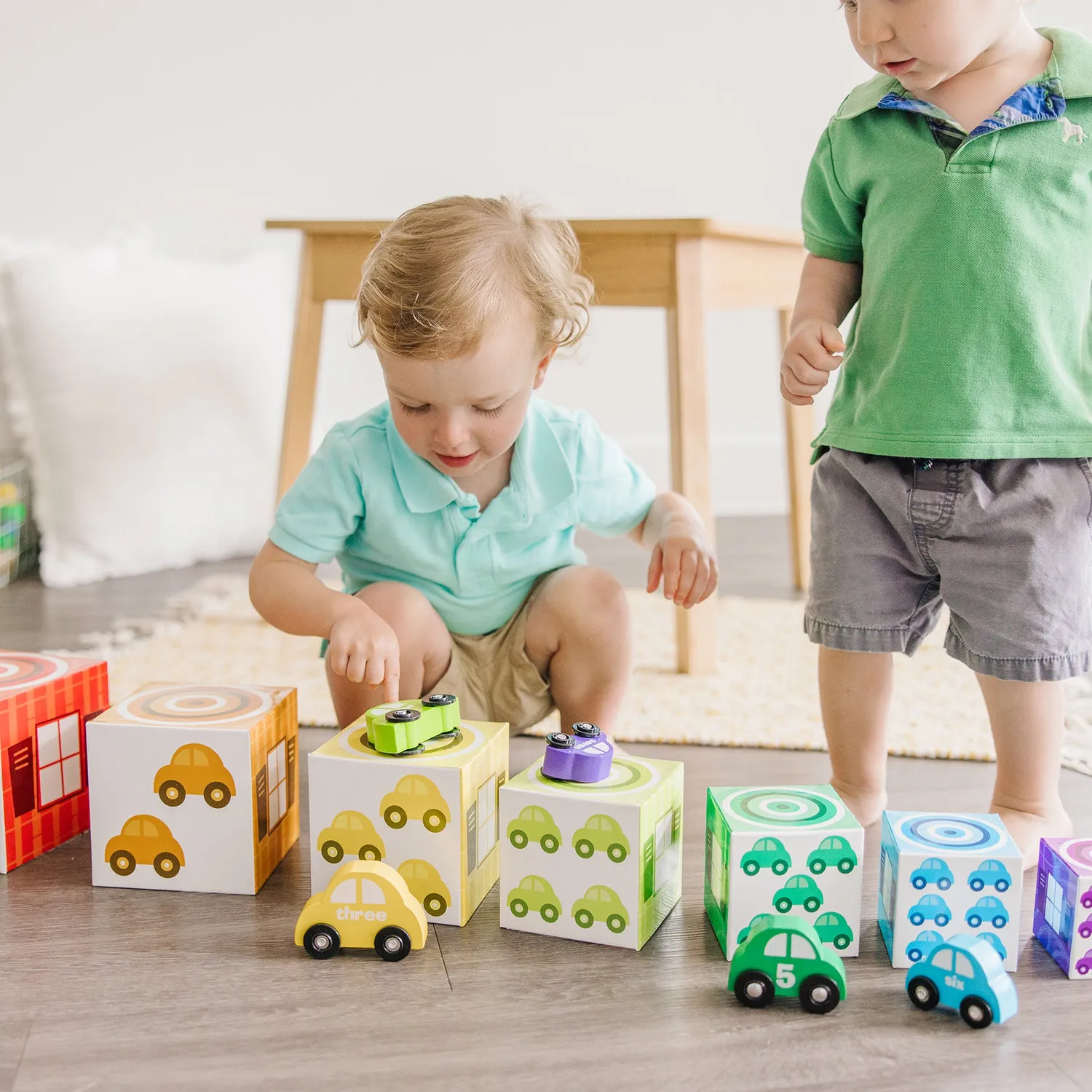Melissa & Doug Nesting Sorting garages auto's 14-delig hout