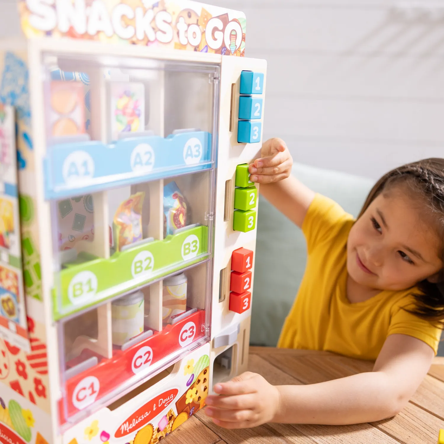 Melissa & Doug snoepautomaat houten winkeltje sorteerset