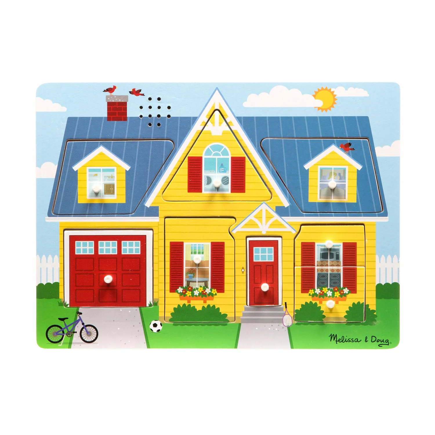 Melissa & Doug Around the House geluidspuzzel 8 stukjes
