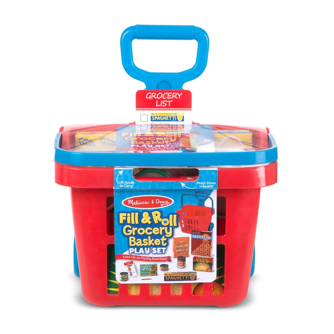 Melissa & Doug boodschappenmand speelset met rolwielen