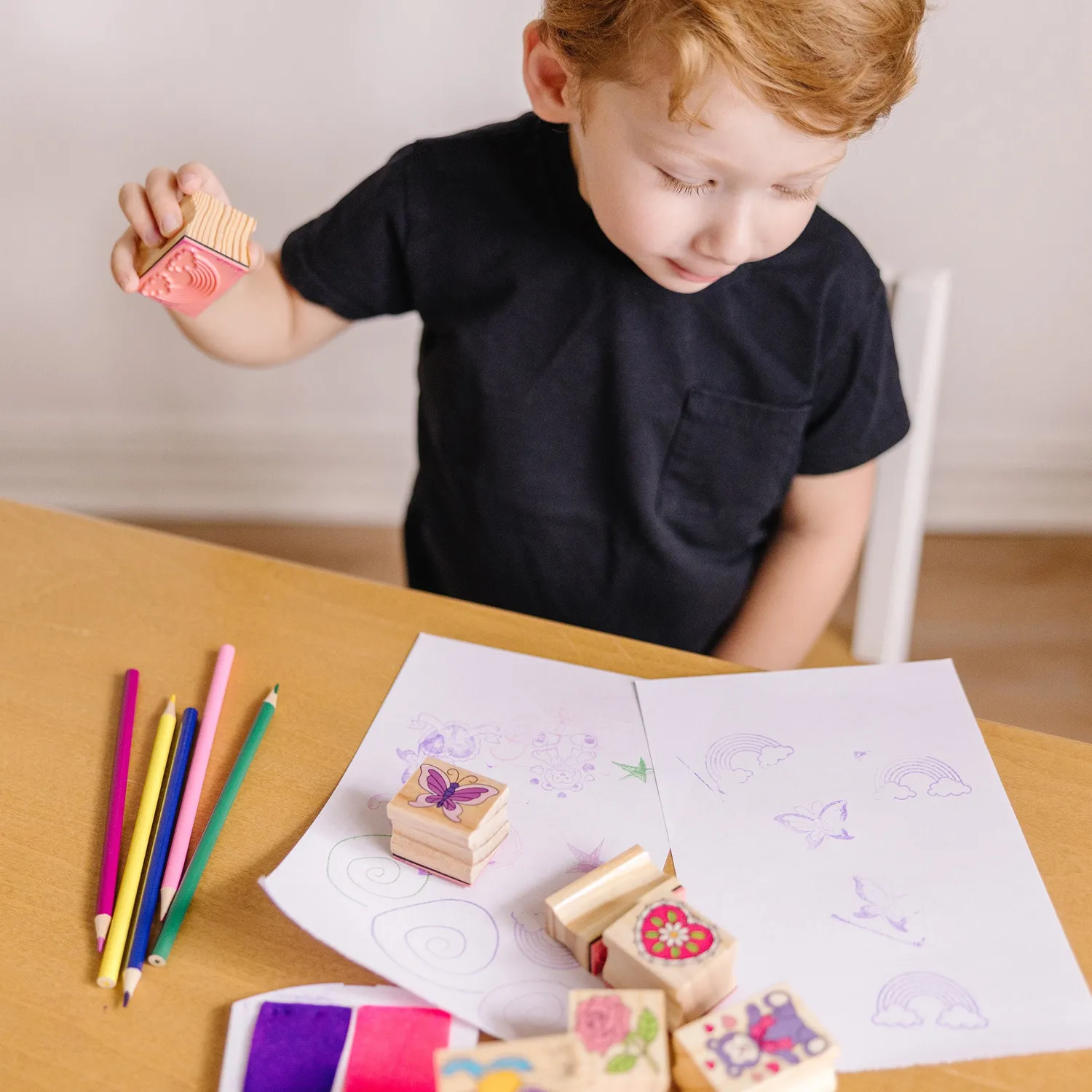 Melissa & Doug Friendship stempelset houten 9 stempels