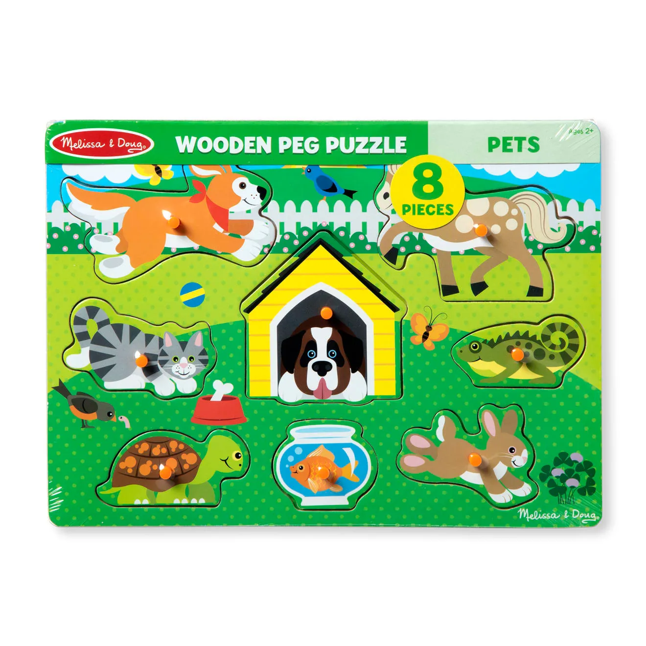 Melissa & Doug Pets knoppuzzel hout 8 stukjes huisdieren