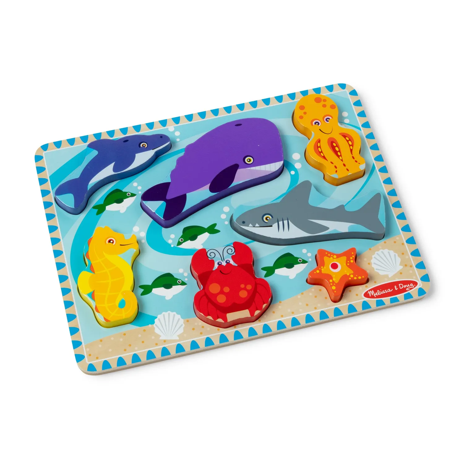 Melissa & Doug Sea Creatures Chunky Puzzel 7 stukjes hout