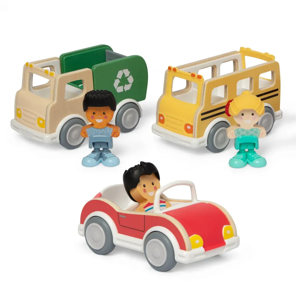 Melissa & Doug Cheery Lane voertuigen speelset hout