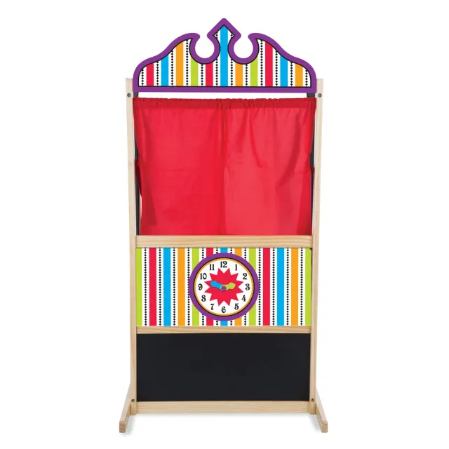 Melissa & Doug Wooden Deluxe poppentheater hout groot