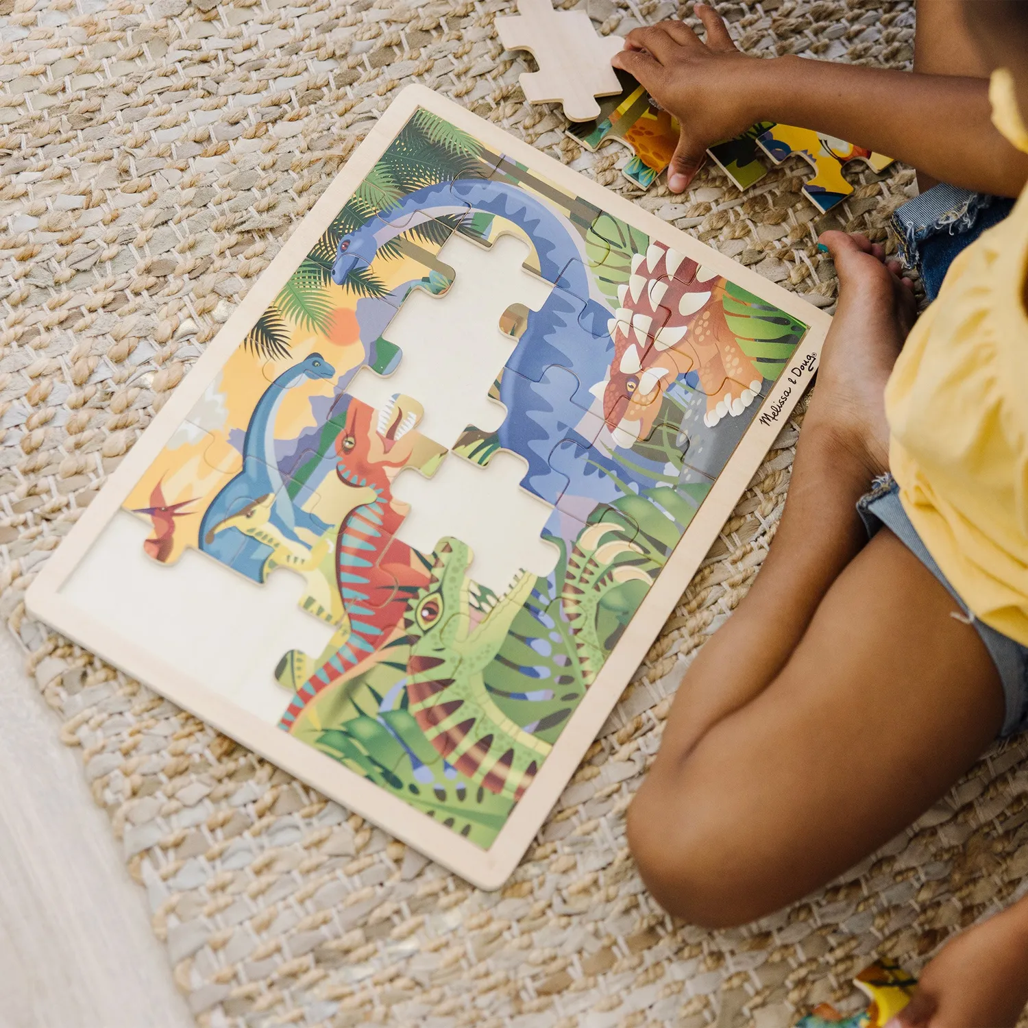Melissa & Doug Dinosaur houten puzzel 24 stukjes dino
