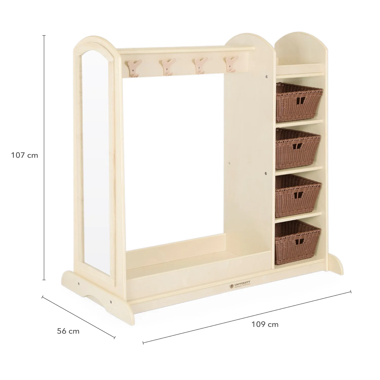 Guidecraft Kids Dress Up Storage verkleedkast berken met spiegel