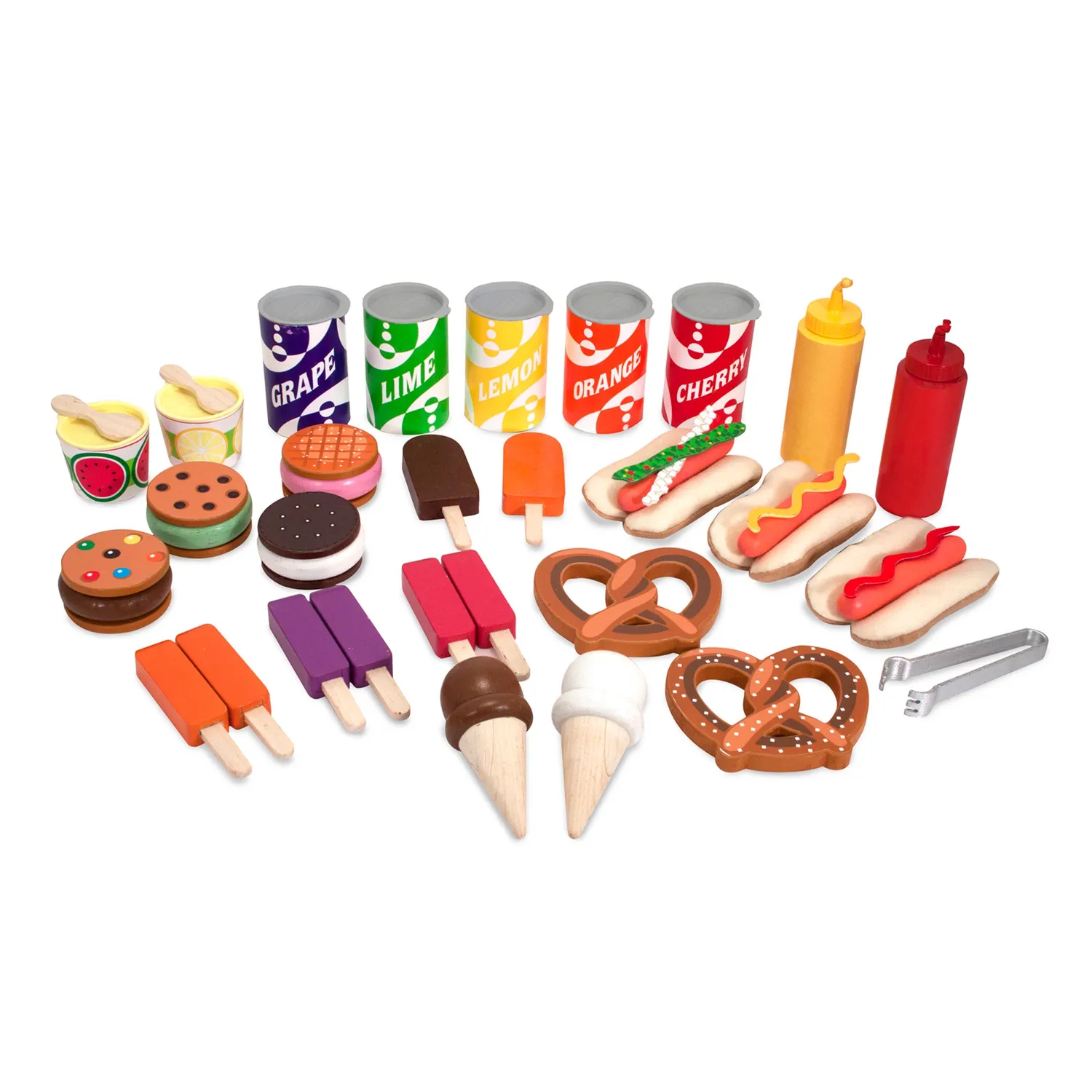 Melissa & Doug Snacks & Sweets foodkar hout 40 delig