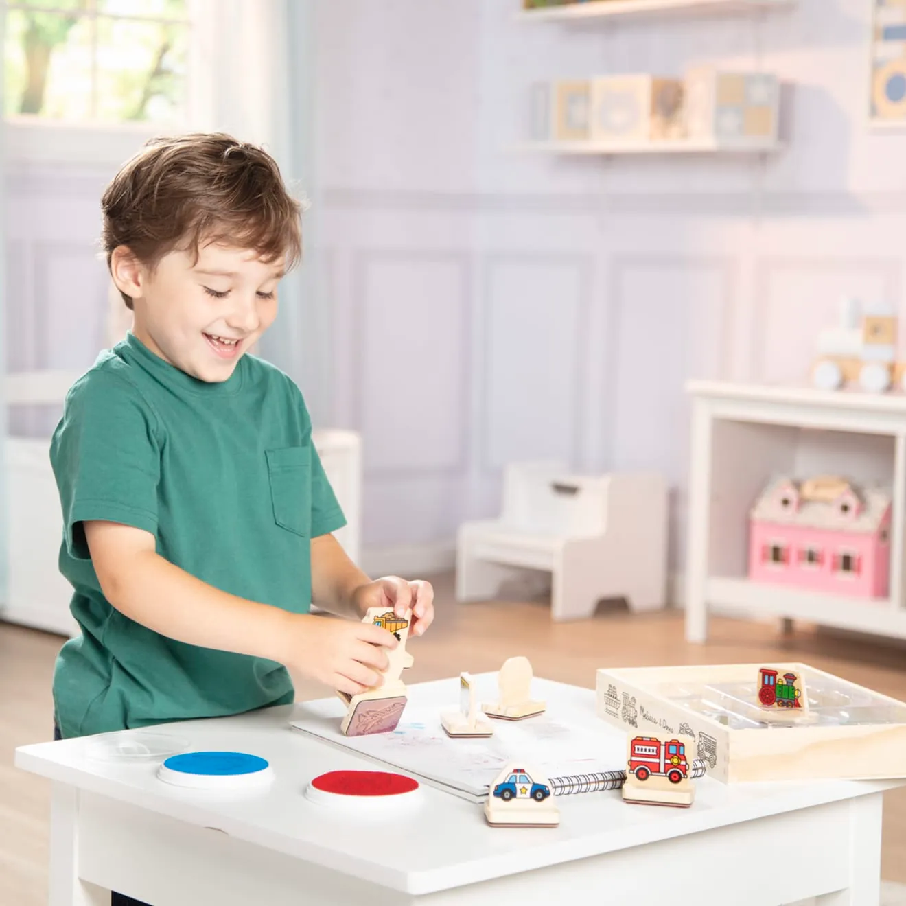Melissa & Doug My First voertuigen stempelset 8 stuks