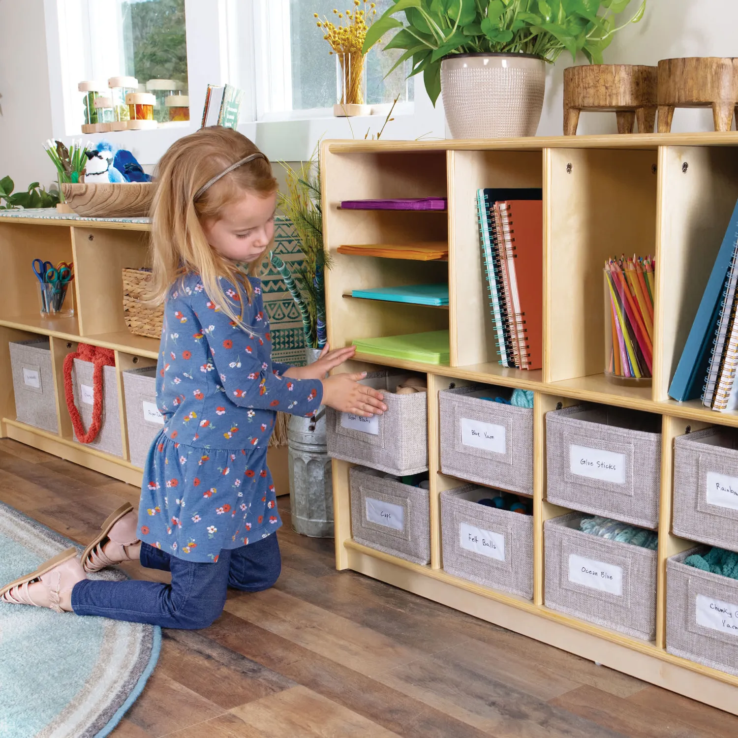 Guidecraft EdQ Shelves and 10 Bin Storage Unit 30" opbergkast 10 bakken