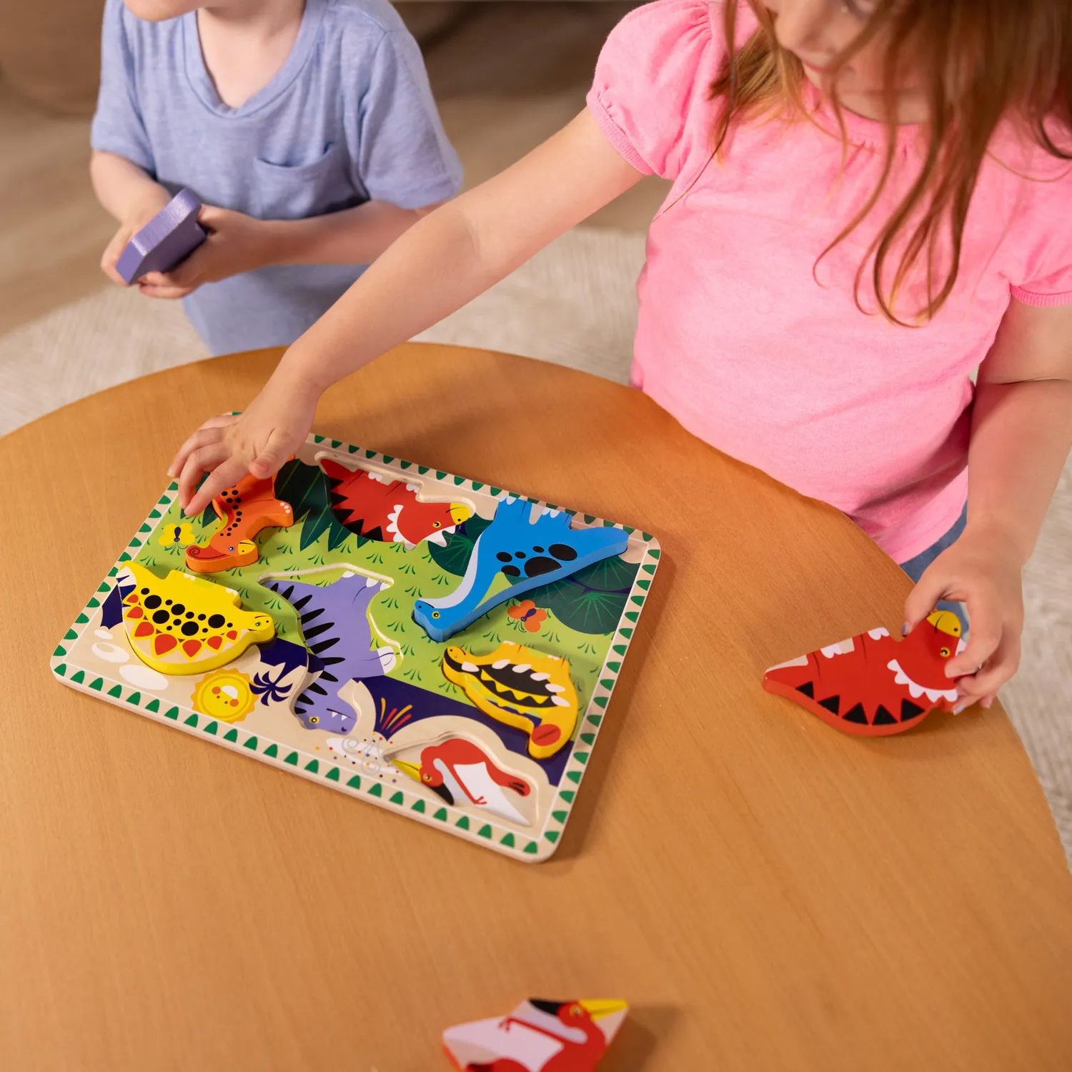 Melissa & Doug Dinosaurs houten puzzel 7 stukjes