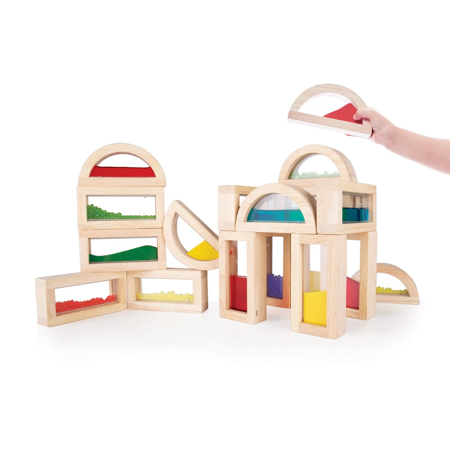 Guidecraft Sensory Rainbow Blocks blokken 18 stuks set