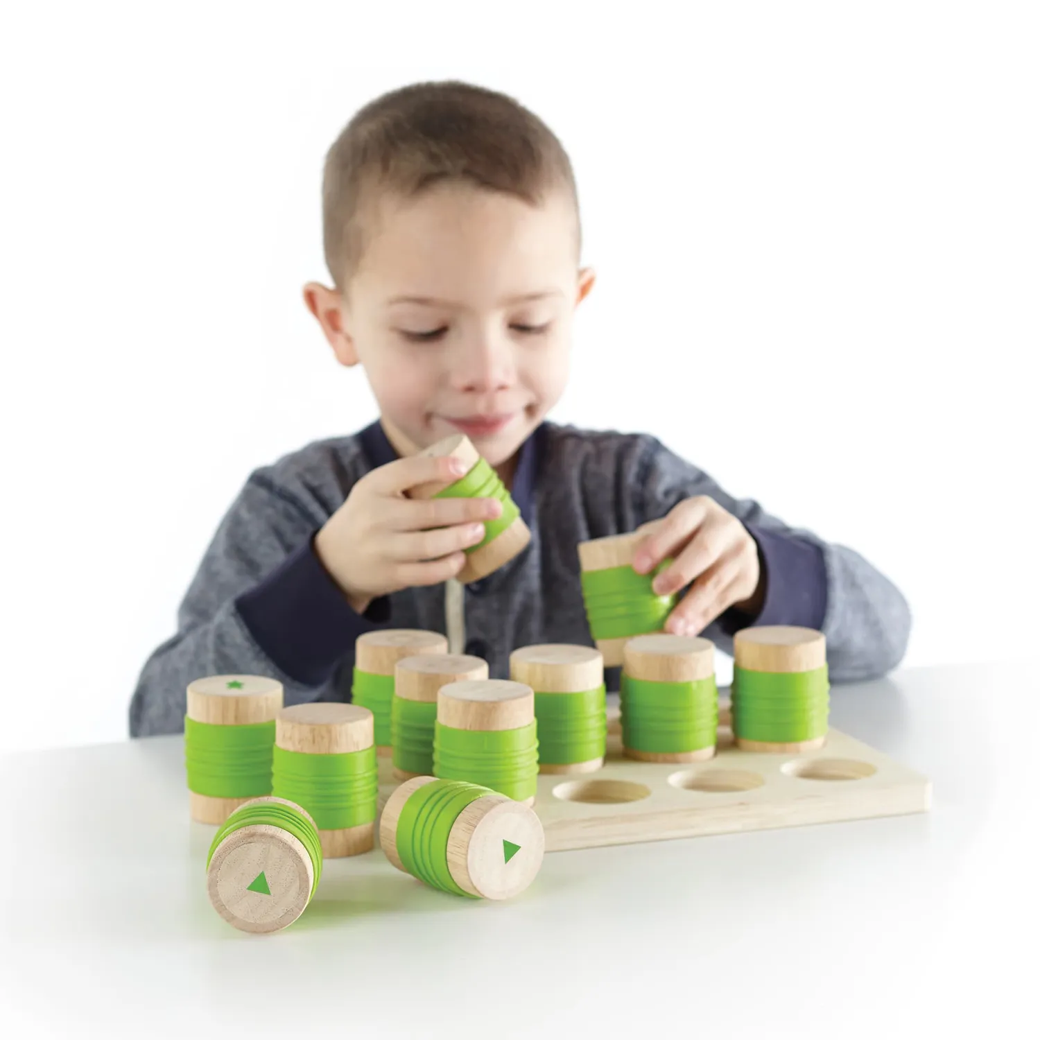 Guidecraft Weight Cylinders houten sorteerspeelgoed gewichten
